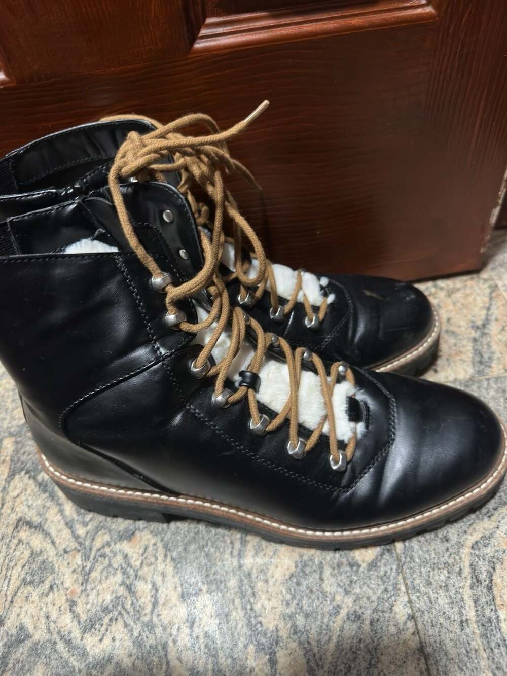 A New Day Women's Leighton Sherpa Lace-Up Hiking Boots
